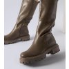 Dámske topánky čižmy hnedé kód 2177 - GM 2177 KHAKI 38 - GM (Veľkosť 39)
