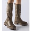 Dámske topánky čižmy hnedé kód 2177 - GM 2177 KHAKI 38 - GM (Veľkosť 39)