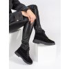Čierne dámske členkové topánky trapery na nízkej podrážke Shelvt kod CCC -1- 37211B (Veľkosť 39)
