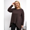 Dámska blúzka pre plnoštíhle moletky tmavo-hnedá RV-BZ-5031.06X (Farba Tmavo-hnedá, Veľkosť one size XL/2XL)