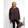 Dámska blúzka pre plnoštíhle moletky tmavo-hnedá RV-BZ-5031.06X (Farba Tmavo-hnedá, Veľkosť one size XL/2XL)