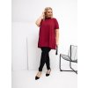 Dámska blúzka plus size bordová RV-BZ-7923-1.34P (Farba Bordová, Veľkosť ONE SIZE)
