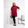 Dámska blúzka plus size bordová RV-BZ-7923-1.34P (Farba Bordová, Veľkosť ONE SIZE)