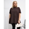 Dámska blúzka plus size tmavo-hnedá RV-BZ-7923-1.34P (Farba Tmavo-hnedá, Veľkosť ONE SIZE)