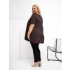 Dámska blúzka plus size tmavo-hnedá RV-BZ-7923-1.34P (Farba Tmavo-hnedá, Veľkosť ONE SIZE)