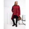 Dámske bordove šaty - tunika pre plnoštíhle moletky kód produktu RV-TU-5042.09X (Farba Bordová, Veľkosť one size XL/2XL)