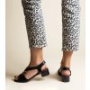 Čierne sandále na podpätku Jorga, ktoré sa nasadzujú TY2425 BLACK PU 38 - GM (Veľkosť 39)