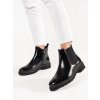 Čierne dámske členkové topánky na nízkej podrážke Sergio leone kod CCC -1- BT560B/PU (Veľkosť 37.5)