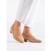 Béžové dámske lodičky na nízkej podrážke Shelvt kod CCC -1- XR-106B-BE (Veľkosť 37.5)