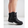 Čierne dámske členkové topánky workery na nízkej podrážke Shelvt kod CCC -1- H020-1B (Veľkosť 37.5)