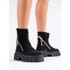 Čierne dámske členkové topánky na nízkej podrážke Shelvt kod CCC -1- A9511N-B (Veľkosť 37.5)