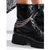 Čierne dámske členkové topánky workery na nízkej podrážke Shelvt kod CCC -1- HXZ22-45B (Veľkosť 37.5)