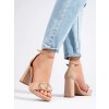 Béžové dámske sandále na hrubom podpätku Vinceza kod CCC -1- 23-20202BE (Veľkosť 37.5)