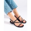 Čierne dámske sandále na nízkej podrážke W. potocki kod CCC -1- 22-25003B (Veľkosť 37.5)