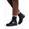 Čierne dámske členkové topánky na nízkej podrážke Shelvt kod CCC -1- MR-12B (Veľkosť 36)