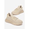 Béžové dámske perforované tenisky na platforme so šnurovaním, kód produktu TA-209-42 Beige (Veľkosť 36)