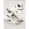 Biele dámske celoročné tenisky Goodin z prírodnej kože a textilu, kód produktu GD-FT-81W/S (Veľkosť 35.5)
