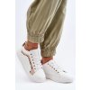 Biele dámske tenisky z eko kože na platforme s šnúrovanie, kód produktu 2086 LEOPARD (Veľkosť 36)
