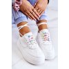 Biele dámske tenisky z eko kože s perforáciou a korálkami, kód produktu NJSK BL293 WHT (Veľkosť 36)