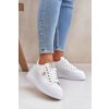 Biele dámske tenisky z ekokože na rovnej podrážke s hrubšou platformou NB752 BEIGE (Veľkosť 36)