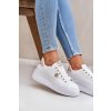 Biele dámske tenisky z ekokože na rovnej podrážke s hrubšou platformou NB752 BEIGE (Veľkosť 36)
