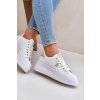 Biele dámske tenisky z ekokože na rovnej podrážke s hrubšou platformou NB752 BEIGE (Veľkosť 36)