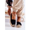 Čierne dámske espadrilky z eko semiše na platforme s textilnou stielkou, kód produktu NJSK L190 MO-1 BLACK (Veľkosť 36)