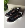 Čierne dámske športové tenisky s plnou špičkou, šnúrovanie, textil, kód produktu KP9173 (Veľkosť 35.5)