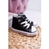 Čierne detské tenisky, kód produktu NJSK 80090 BLK (Veľkosť 18)
