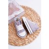 Detské sivé tenisky z textilného materiálu s gumenou špičkou, zapínanie na zips, kód produktu NJSK 80090-E GREY (Veľkosť 18)