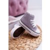 Detské sivé tenisky z textilného materiálu s gumenou špičkou, zapínanie na zips, kód produktu NJSK 80090-E GREY (Veľkosť 18)
