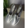 Strieborné dámske textilné slip-on tenisky na platforme, kód produktu NJSK AA-13S (Veľkosť 39)
