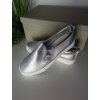 Strieborné dámske textilné slip-on tenisky na platforme, kód produktu NJSK AA-13S (Veľkosť 39)