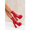Lakované Botky Na Platformě A Vysokém Podpatku Červené Lotisha (Veľkosť 36)