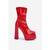 Lakované Botky Na Platformě A Vysokém Podpatku Červené Lotisha (Veľkosť 36)