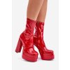 Lakované Botky Na Platformě A Vysokém Podpatku Červené Lotisha (Veľkosť 36)