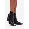 Dámské kotníčkové boty na klínku s ozdobným zipem Černé Wiviane (Veľkosť 40)