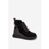Dámské kotníčkové boty na platformě D&A MR52-106 Černé (Veľkosť 36)