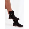 Dámské kotníkové boty na nízkém podpatku s mačkáním vyhřívané černé Gracia (Veľkosť 36)