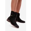 Dámské kotníkové boty na nízkém podpatku s mačkáním vyhřívané černé Gracia (Veľkosť 36)