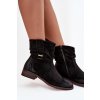 Dámské kotníkové boty na nízkém podpatku s mačkáním vyhřívané černé Gracia (Veľkosť 36)