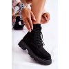 Dámské semišové kozačky zavazované Černá Vanita (Veľkosť 36)