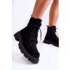 Dámské semišové kozačky zavazované Černá Vanita (Veľkosť 36)