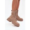 Dámské workery boty s ozdobným prvkem zateplené béžové Kalindra (Veľkosť 36)