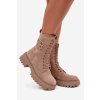 Dámské workery boty s ozdobným prvkem zateplené béžové Kalindra (Veľkosť 36)