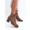 Dámské Botky Z Ekologického Semiše Na Podpatku S Otevřenými Prsty Hnědé Halania (Veľkosť 40)