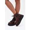 Kožené kotníčkové boty na masivní platformě Maciejka 06309-32 metalický hnědý (Veľkosť 36)