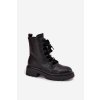 Zateplené dámské kotníkové boty s ozdobným šněrováním černé Elindra (Veľkosť 36)
