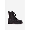 Zateplené dámské kotníkové boty s ozdobným šněrováním černé Elindra (Veľkosť 36)