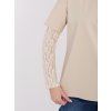 Dámska blúzka s čipkou béžová MI-BZ-4227.61 (Farba Béžová, Veľkosť ONE SIZE)